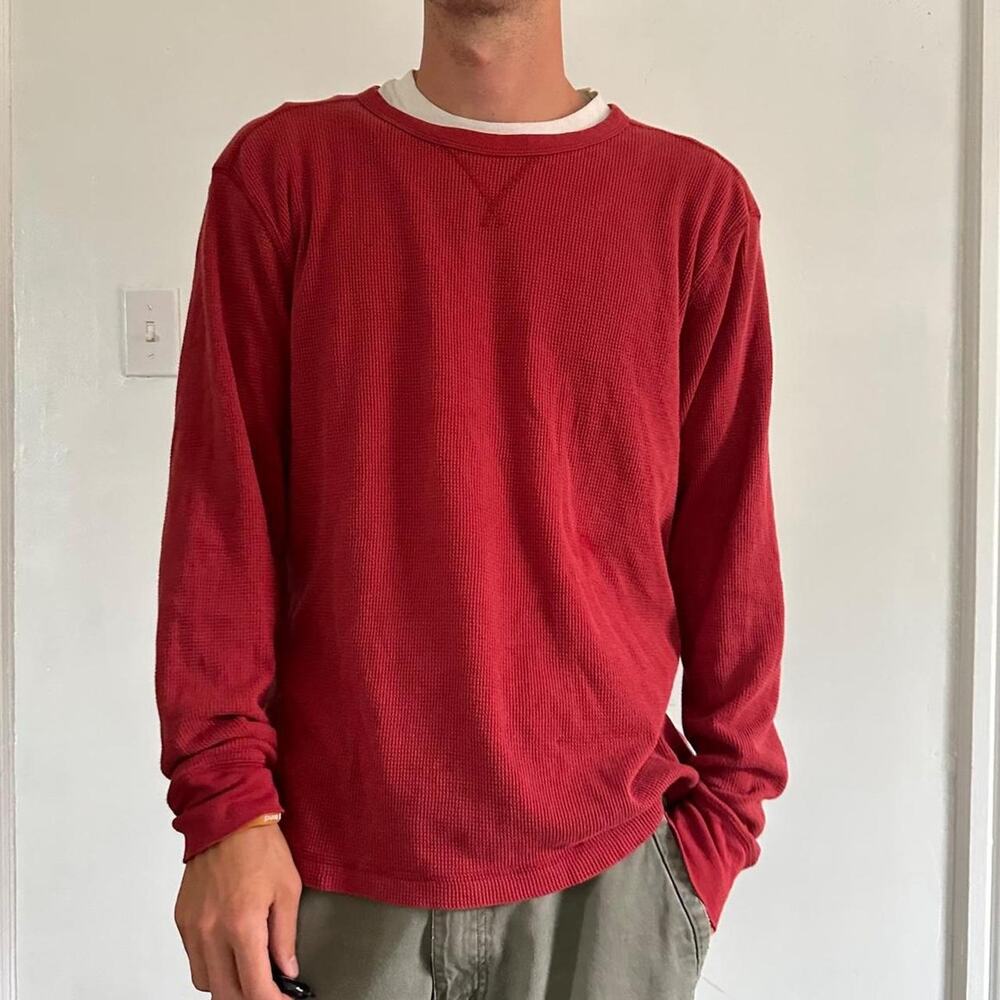 Vintage Y2K waffle knit thermal Undershirt long sleeve shirt